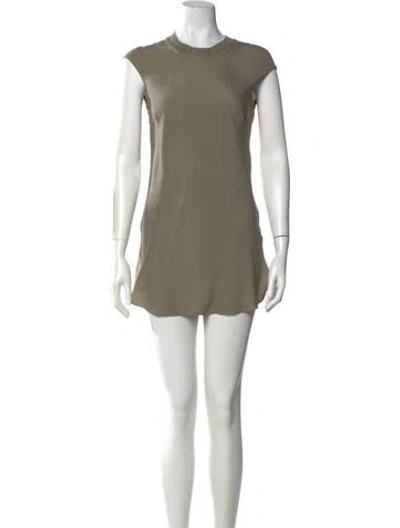 Pre-owned Brunello Cucinelli Silk Mini Dress In Green