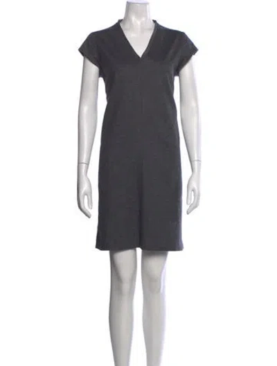 Pre-owned Brunello Cucinelli Silk Mini Dress In Grey