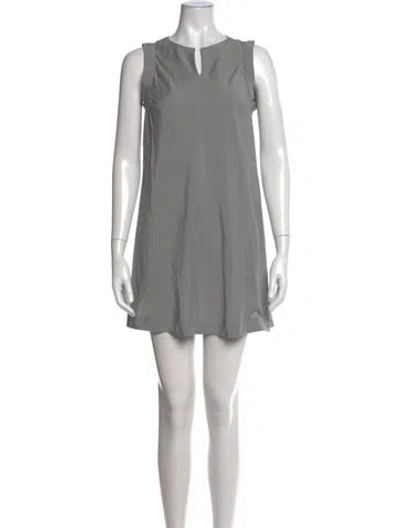 Pre-owned Brunello Cucinelli Silk Mini Dress In Grey