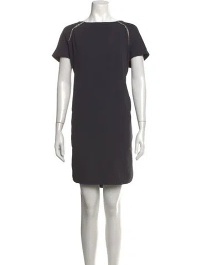 Pre-owned Brunello Cucinelli Silk Mini Dress In Grey