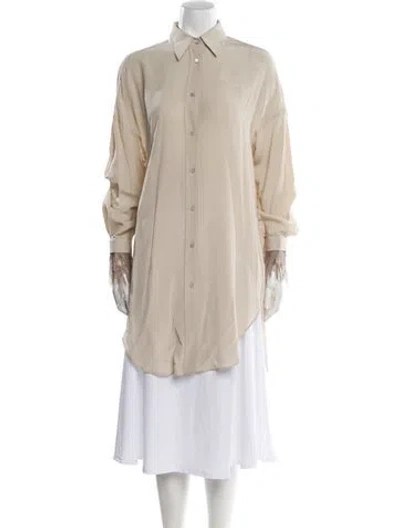 Pre-owned Brunello Cucinelli Silk Mini Dress In Neutral