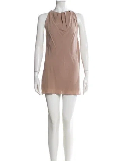 Pre-owned Brunello Cucinelli Silk Mini Dress In Neutral