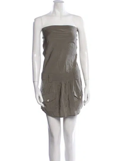 Pre-owned Brunello Cucinelli Silk Mini Dress In Neutral