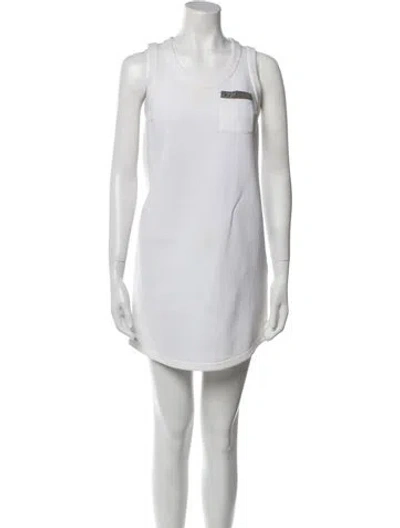 Pre-owned Brunello Cucinelli Silk Mini Dress In Neutral