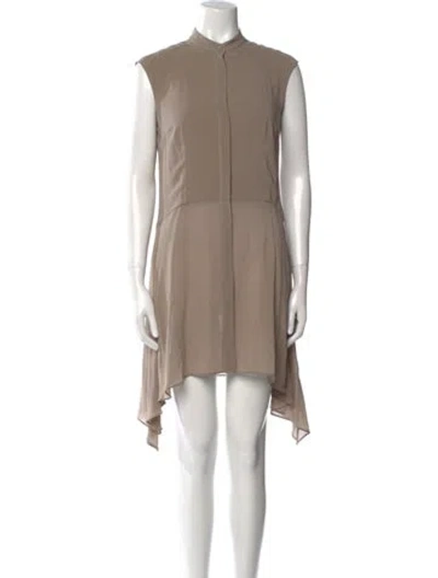 Pre-owned Brunello Cucinelli Silk Mini Dress In Neutral