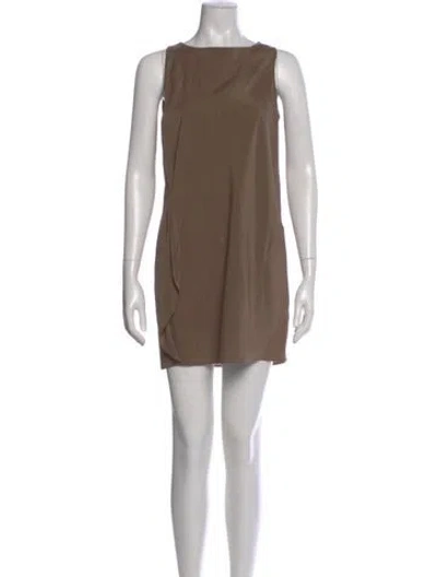 Pre-owned Brunello Cucinelli Silk Mini Dress In Neutral