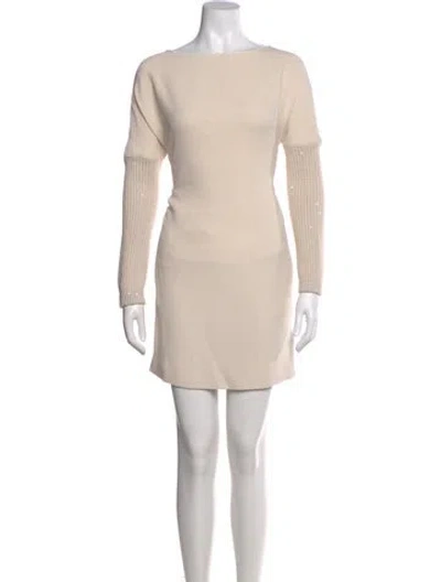 Pre-owned Brunello Cucinelli Silk Mini Dress In Neutral