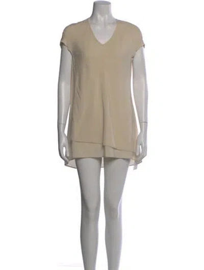 Pre-owned Brunello Cucinelli Silk Mini Dress In Neutral