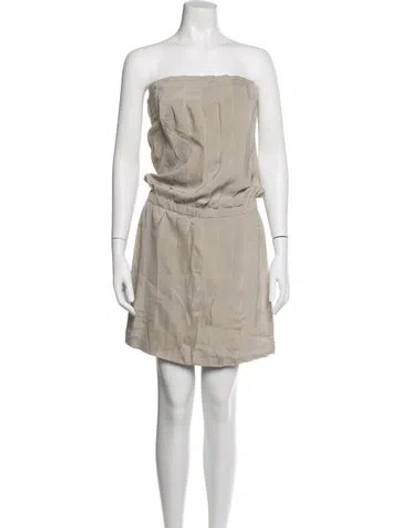 Pre-owned Brunello Cucinelli Silk Mini Dress In Neutral