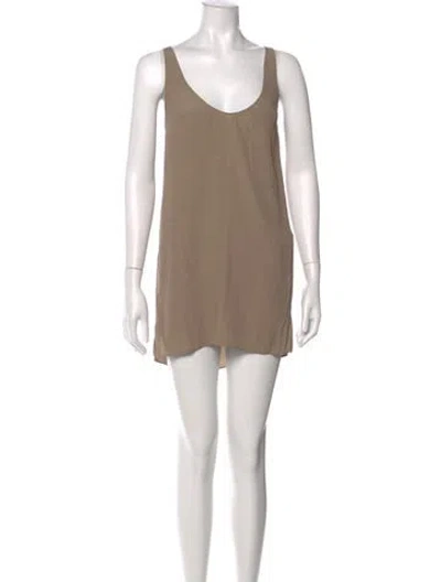 Pre-owned Brunello Cucinelli Silk Mini Dress In Neutrals