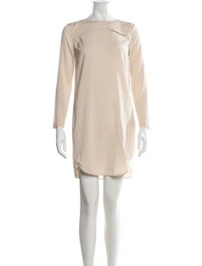 Pre-owned Brunello Cucinelli Silk Mini Dress In Neutrals