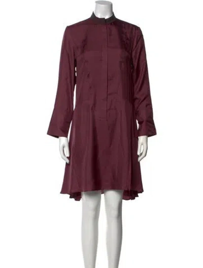 Pre-owned Brunello Cucinelli Silk Mini Dress In Purple