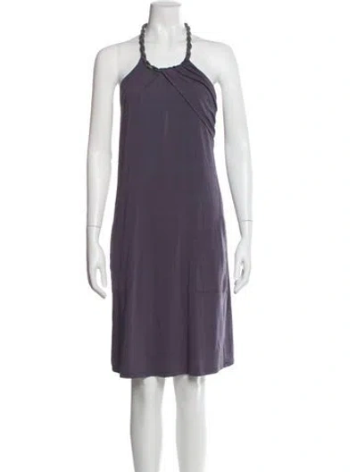 Pre-owned Brunello Cucinelli Silk Mini Dress In Purple