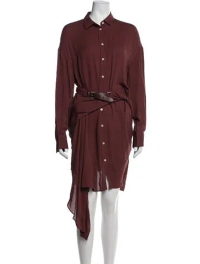 Pre-owned Brunello Cucinelli Silk Mini Dress In Red