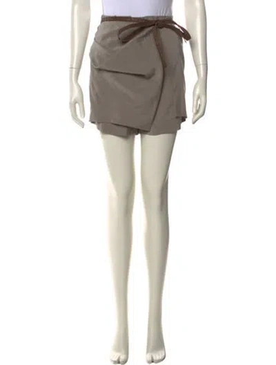 Pre-owned Brunello Cucinelli Silk Mini Shorts In Neutral