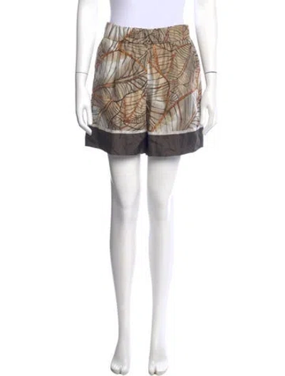 Pre-owned Brunello Cucinelli Silk Mini Shorts W/ Tags In Neutral