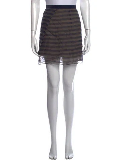 Pre-owned Brunello Cucinelli Silk Mini Skirt In Brown