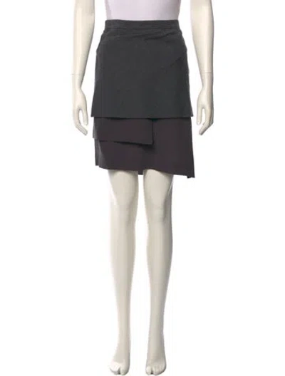 Pre-owned Brunello Cucinelli Silk Mini Skirt In Gray
