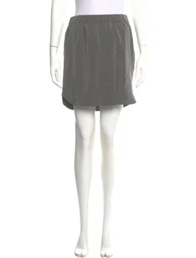 Pre-owned Brunello Cucinelli Silk Mini Skirt In Gray