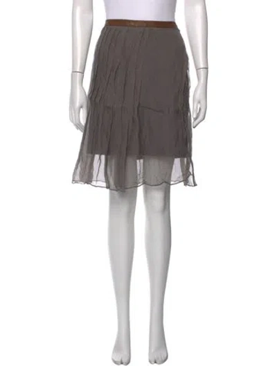 Pre-owned Brunello Cucinelli Silk Mini Skirt In Grey