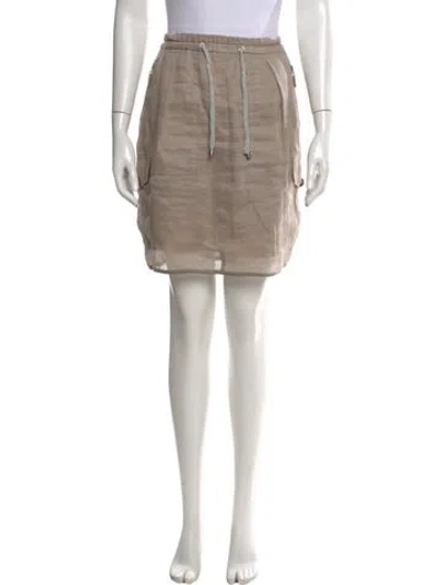 Pre-owned Brunello Cucinelli Silk Mini Skirt In Neutral