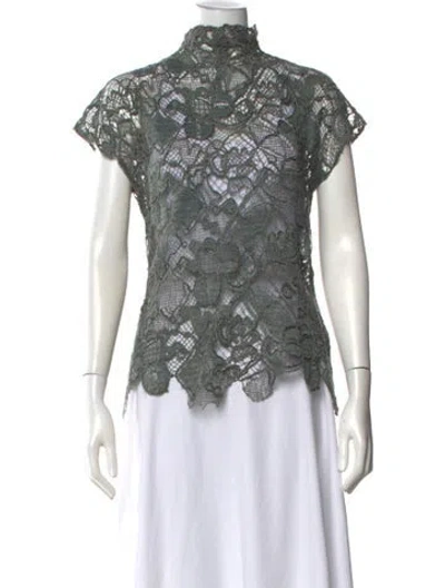 Pre-owned Brunello Cucinelli Silk Mock Neck Blouse