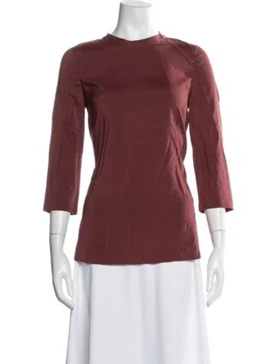 Pre-owned Brunello Cucinelli Silk Mock Neck Top In Red