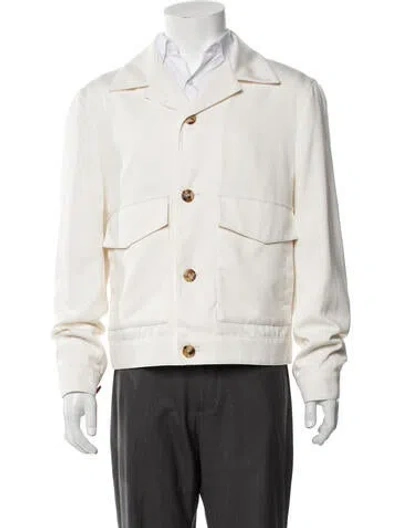 Pre-owned Brunello Cucinelli Silk Moto Jacket W/ Tags In Neutrals