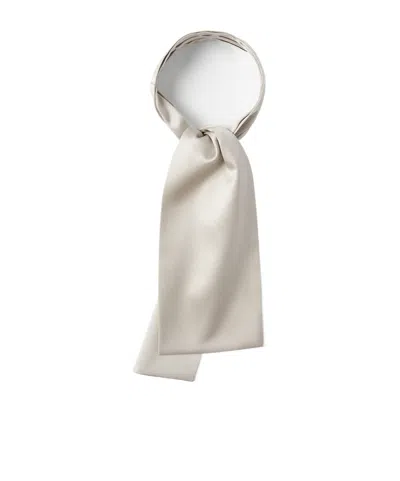 Brunello Cucinelli Silk Neck Scarf In White
