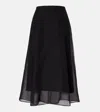 Brunello Cucinelli Silk A-line Midi Skirt In Black