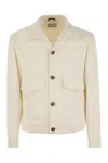 Brunello Cucinelli Silk Outerwear With Patch Pockets For Men In White