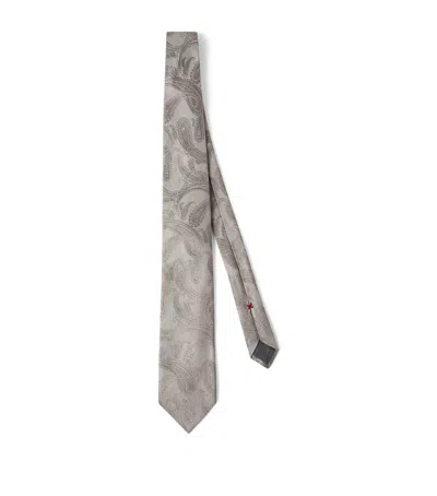 BRUNELLO CUCINELLI SILK PAISLEY TIE