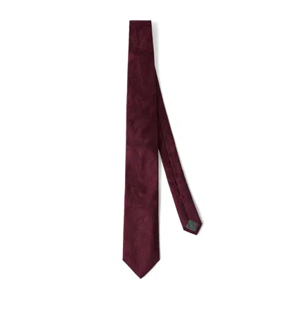 Brunello Cucinelli Silk Paisley Tie In Purple