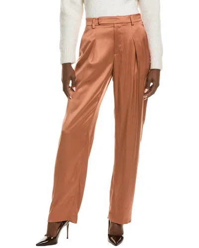 Brunello Cucinelli Silk Pant In Orange