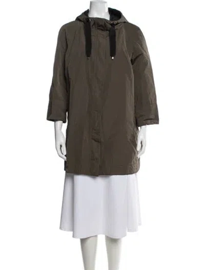 Pre-owned Brunello Cucinelli Silk Parka In Green