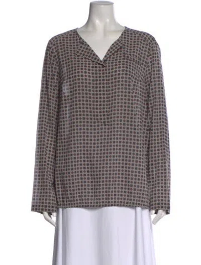 Pre-owned Brunello Cucinelli Silk Patterned Blouse In Multi