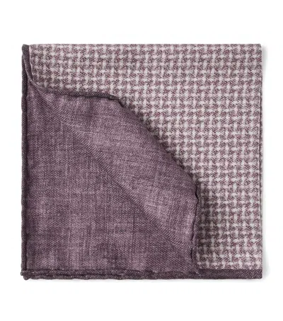 BRUNELLO CUCINELLI SILK PATTERNED POCKET SQUARE