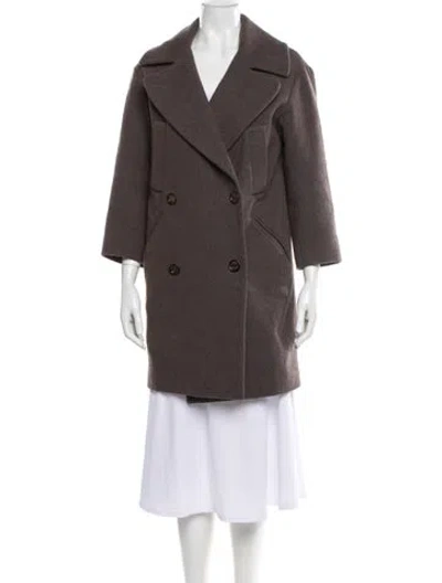 Pre-owned Brunello Cucinelli Silk Peacoat In Gray