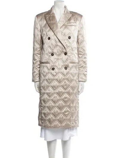 Pre-owned Brunello Cucinelli Silk Plaid Print Trench Coat W/ Tags In Multi