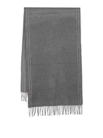 Brunello Cucinelli Silk Pocket Scarf In Grey