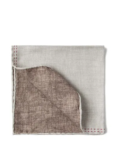 Brunello Cucinelli Einstecktuch Aus Seide In Gray