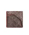Brunello Cucinelli Silk Prince Of Wales Pocket Square In Brown