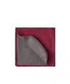 Brunello Cucinelli Silk Logo Pocket Square In Red