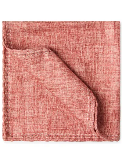 Brunello Cucinelli Silk Pocket Square In Orange