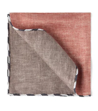 Brunello Cucinelli Silk Pocket Square In Brown