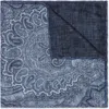 Brunello Cucinelli Silk Pocket Square In Denim