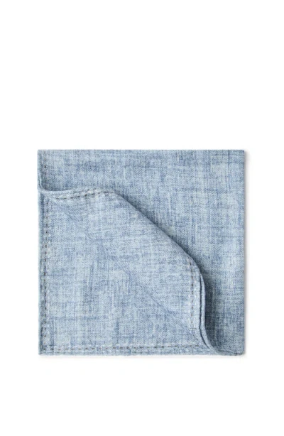 Brunello Cucinelli Silk Pocket Square In Sky Blue