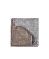 Brunello Cucinelli Silk Pocket Square With Star Design In Gray