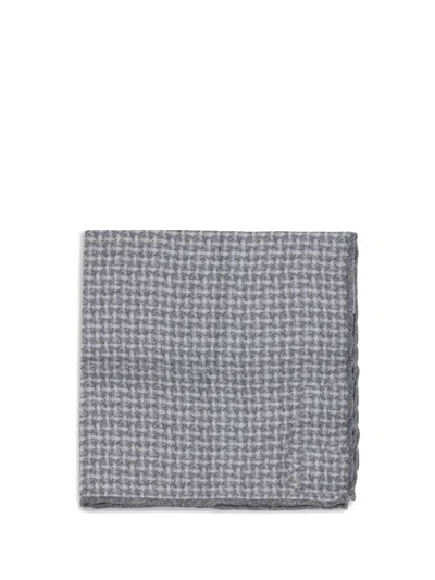 BRUNELLO CUCINELLI SILK POCKET SQUARE WITH WOVEN DESIGN