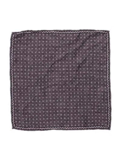 Pre-owned Brunello Cucinelli Silk Polka Dot Print Scarf In Purple